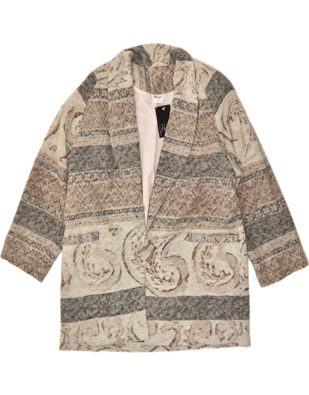 VINTAGE Womens Overcoat EU 38  Medium Grey Paisley | Vintage Vintage | Thrift | Second-Hand Vintage | Used Clothing | Messina Hembry 