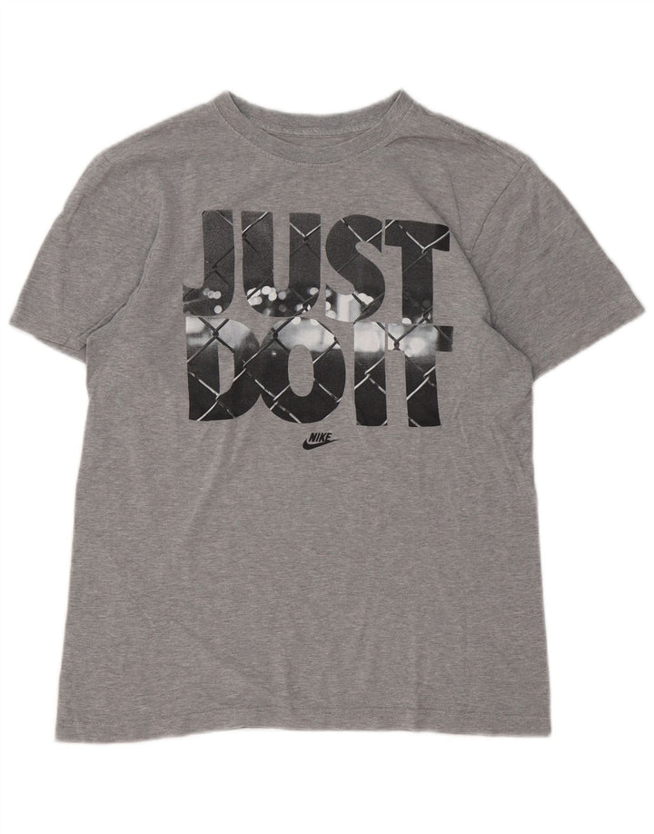 Nike Mens Regular Fit Graphic T-Shirt Top Small Grey Cotton