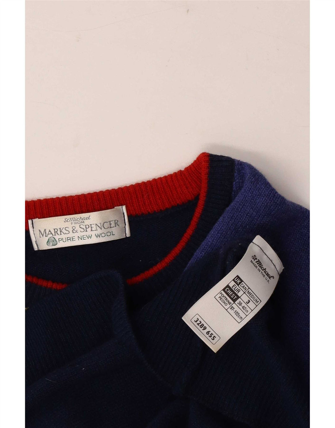 Marks & Spencer Herre sweater med rund hals, medium marineblå