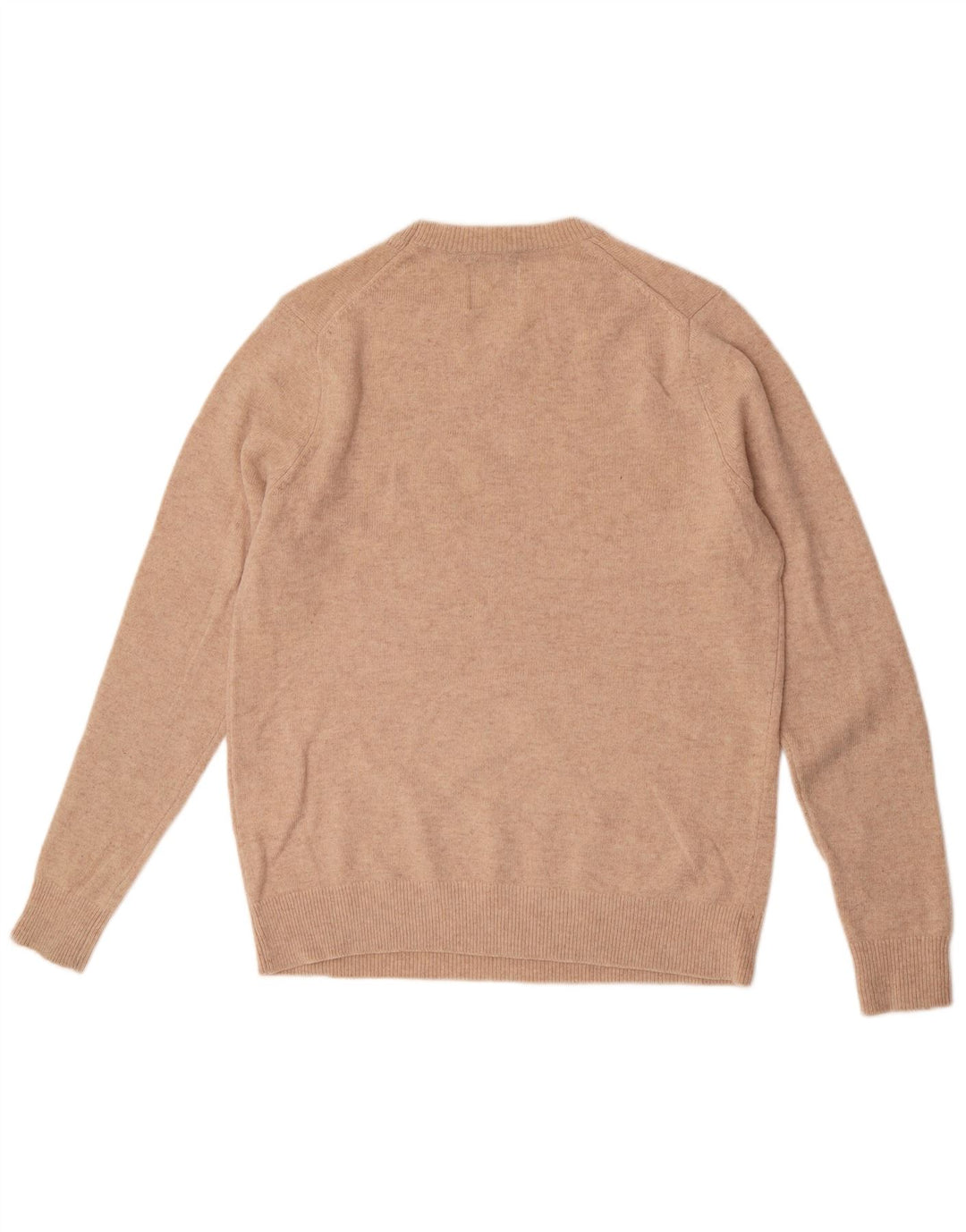 Superdry Mens Crew Neck Jumper Sweater Medium Beige Lambswool