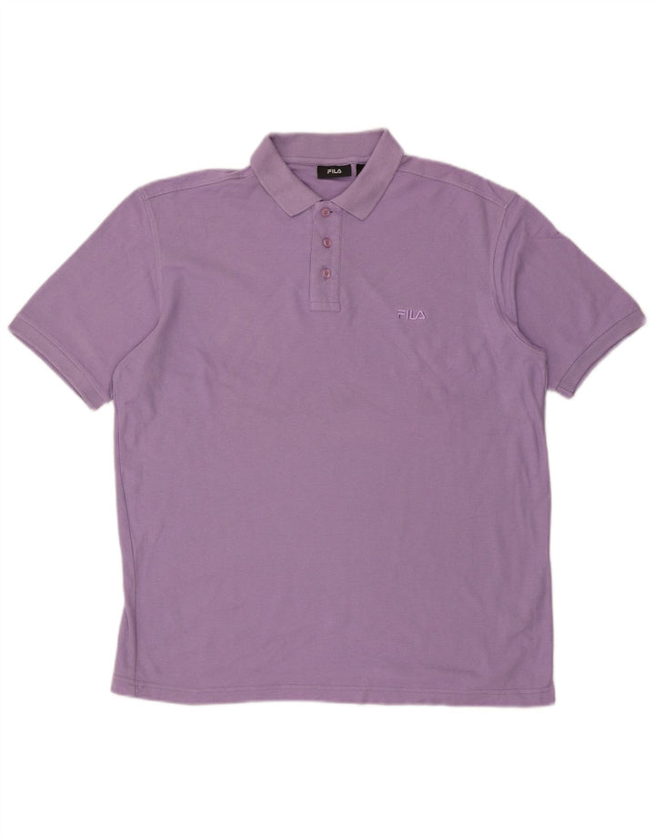 Fila Mens Polo Shirt Large Purple Cotton