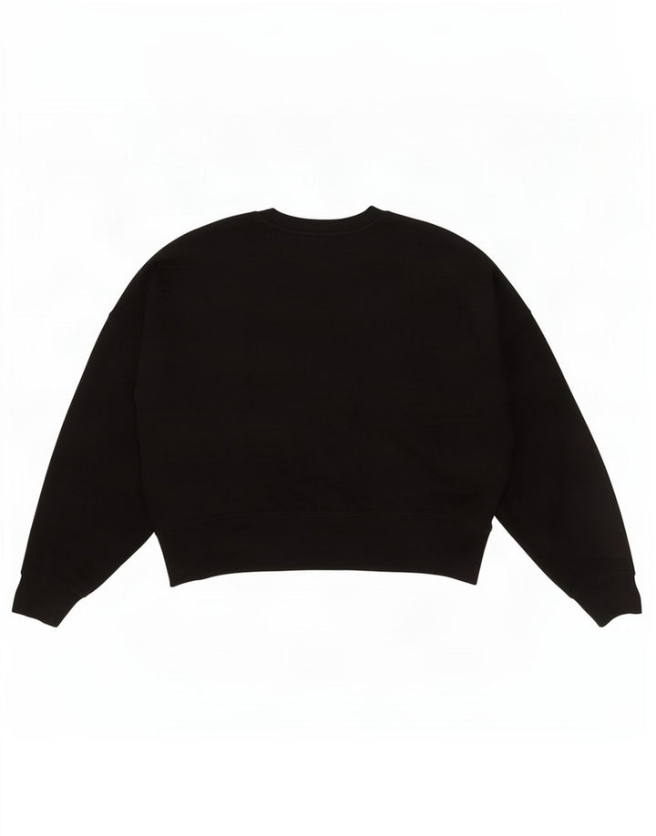 Adidas Dame Oversized Sweatshirt Jumper UK 10 Small Black Bomuld