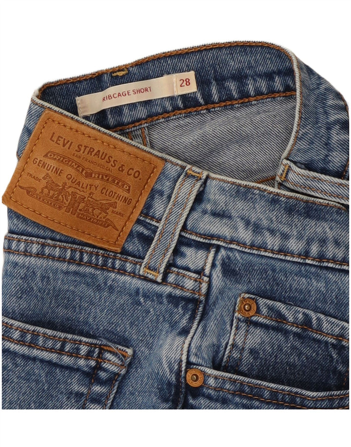 Levi's Damen Ribcage Denim Shorts W28 Mittelblaue Baumwolle