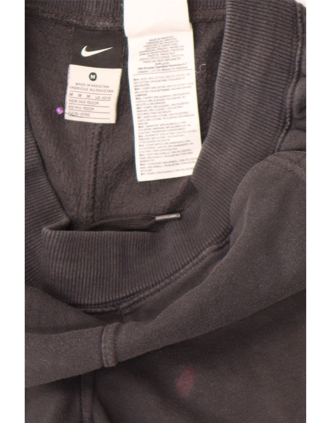 Pantaloni della tuta da ragazzo Nike 10-11 anni in cotone grigio medio