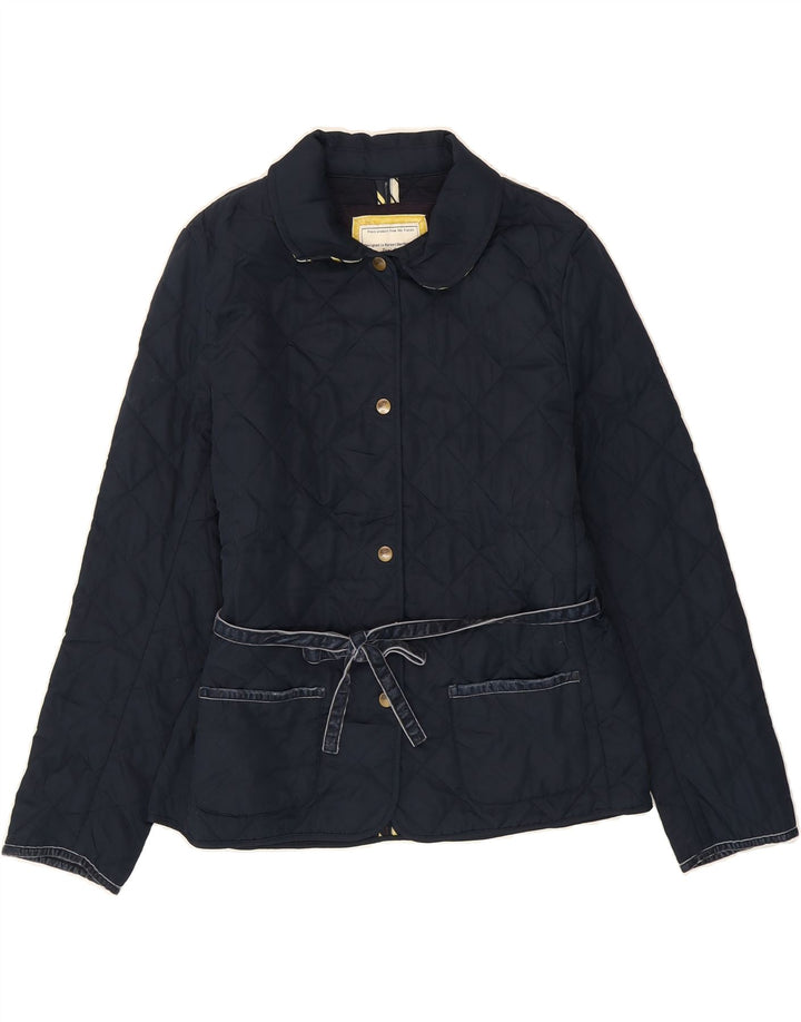 JOULES Womens Quilted Jacket UK 14 Large Navy Blue Polyester Vintage Joules and Second-Hand Joules from Messina Hembry 