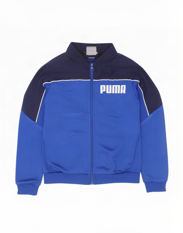 Puma Boys Grafisk træningsdragt Topjakke 2-3 år Blå Colourblock Polyester
