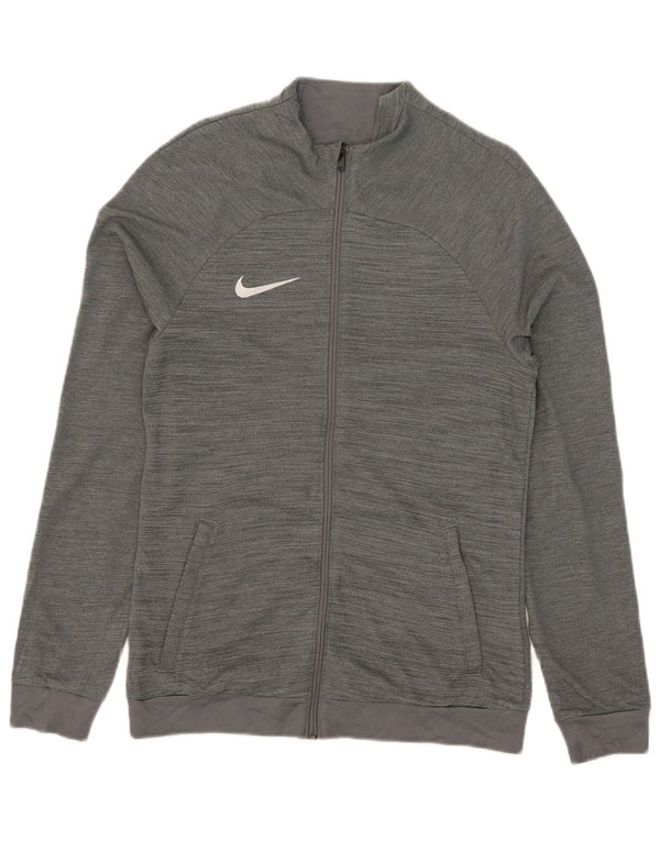Nike Womens Dri Fit Slim Fit Tracksuit Top Jacket UK 10 Small Grey Flecked