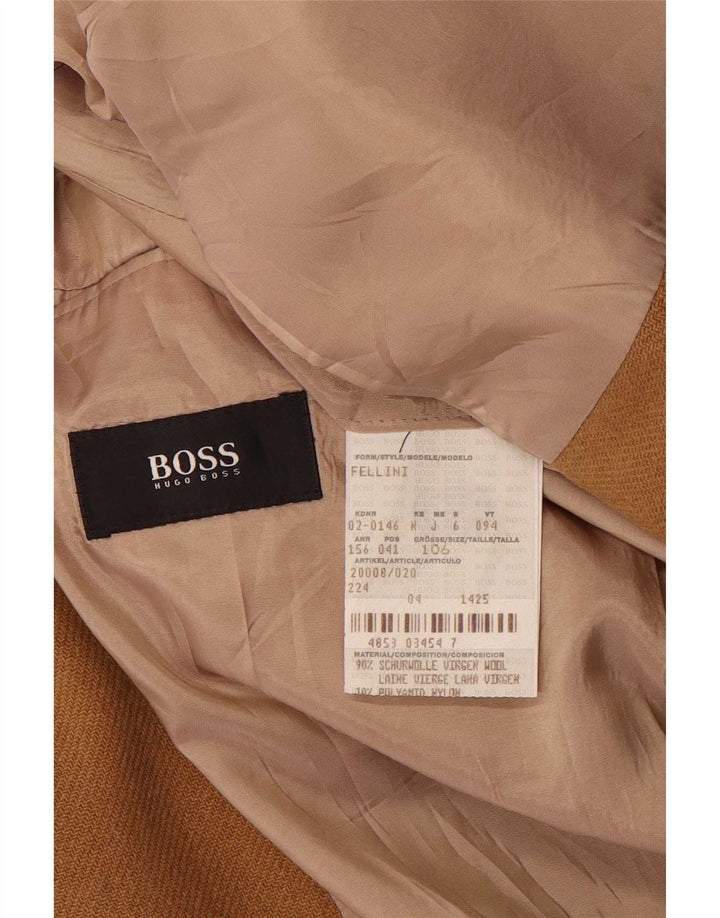 Hugo Boss Chaqueta tipo blazer de 3 botones para hombre UK 42 XL Lana beige