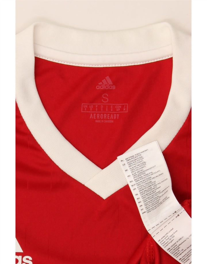 ADIDAS Mens Aeroready T-Shirt Top Small Red Polyester Vintage Adidas and Second-Hand Adidas from Messina Hembry 