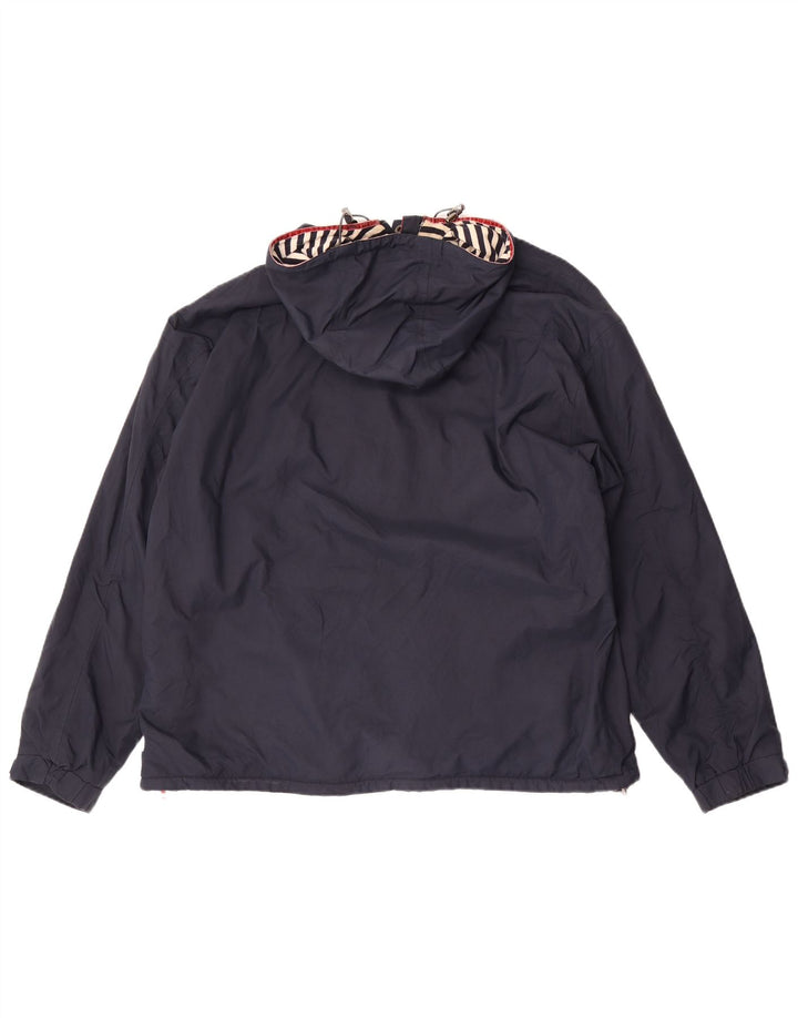 Joules Womens Hooded Oversized Anorak Jacket UK 16 Large Navy Blue