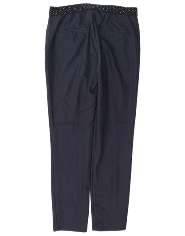 Zara Dame Slim Chino Bukser Small W26 L27 Navy Blue Polyester