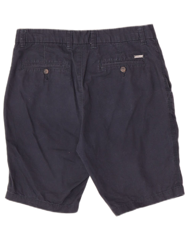 Pierre Cardin Mens Regular Fit Chino Shorts Small W30 Navy Blue Cotton