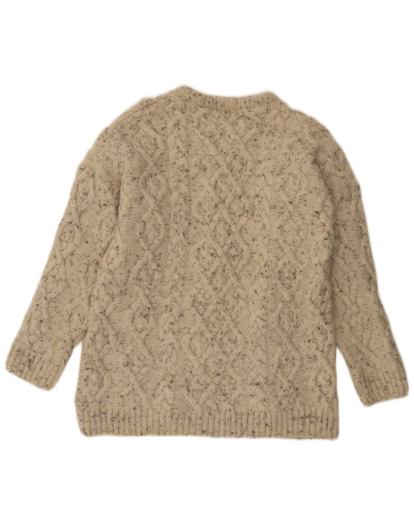 Acorn Mens Graphic Crew Neck Jumper Sweater Large Beige Flecked New Wool