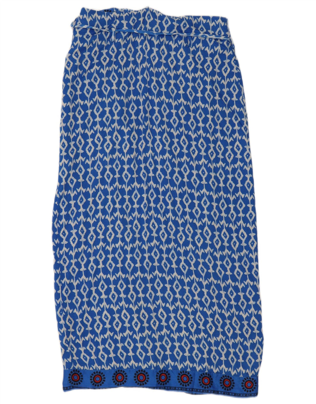 Zara Womens Wrap Skirt Small W26 Blue Geometric Viscose