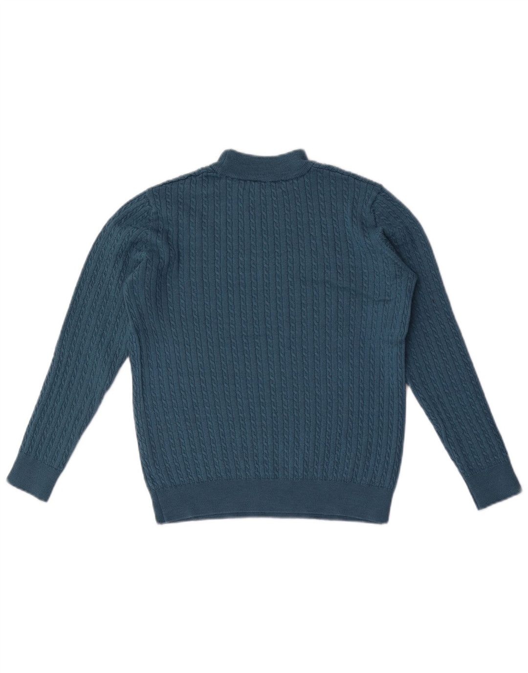 Castle Womens Crop Turtle Neck Jumper Sweater UK 12 Medium Blue Merino Wool