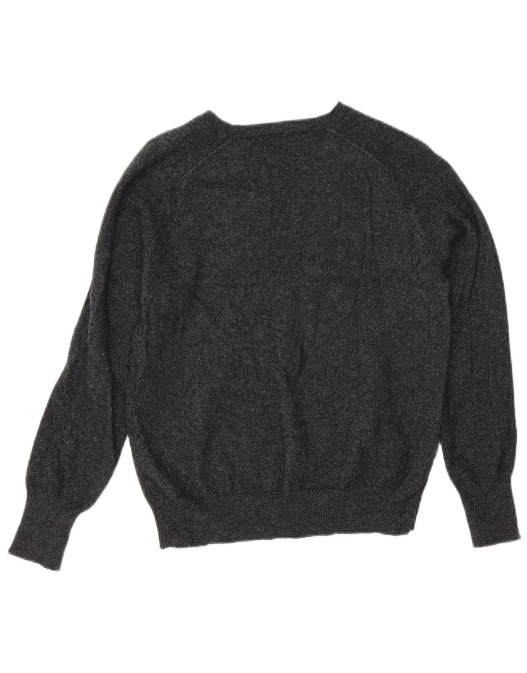 Zara Womens Crop Boat Neck Jumper Sweater UK 12 Medium Grey Wool
