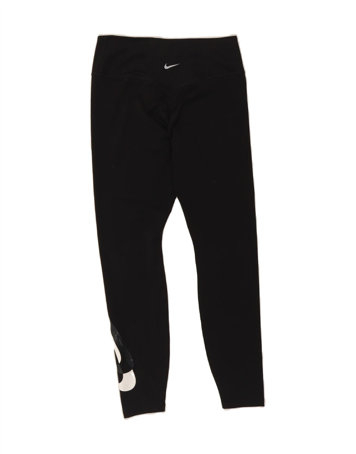 NIKE Womens Graphic Leggings UK 12 Medium  Black Polyester Vintage Nike and Second-Hand Nike from Messina Hembry 