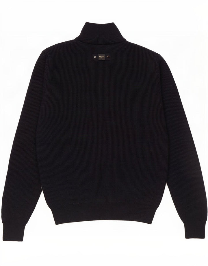 Blauer Mens Turtle Neck Jumper Sweater Medium Navy Blue Wool