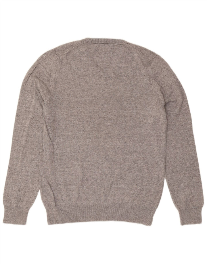 Marks & Spencer Herre V-hals sweater lille grå flækket bomuld