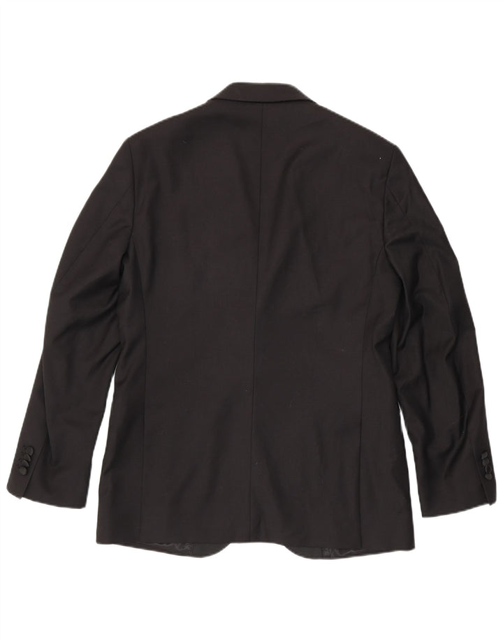 Gutteridge Herren-Blazer mit 1 Knopf, IT 48, mittelschwarze Wolle