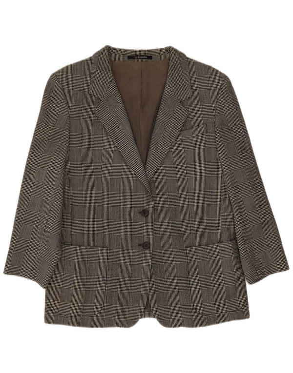 Sacou blazer pentru femei Dack's cu 2 nasturi UK 14 Medium Gri Houndstooth Classic