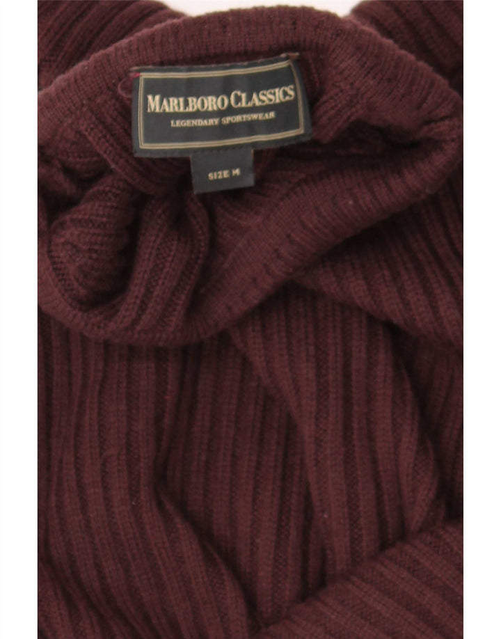 Marlboro Classics Herre Turtle Neck Jumper Sweater Medium Burgundy