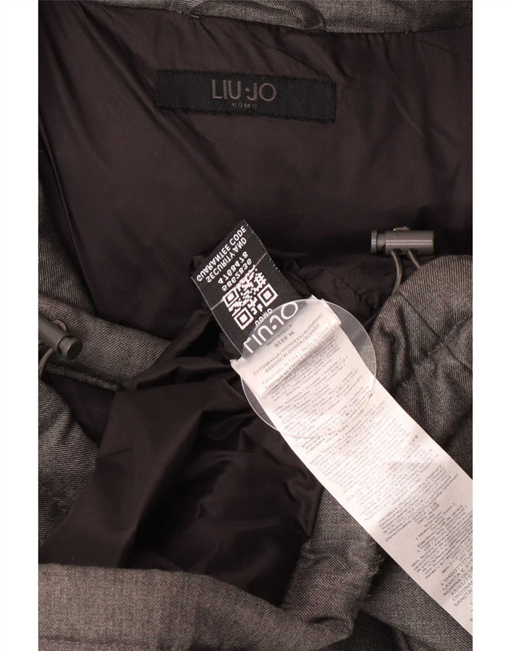 Liu Jo Chaqueta acolchada con capucha para hombre ES 36 Poliéster gris medio