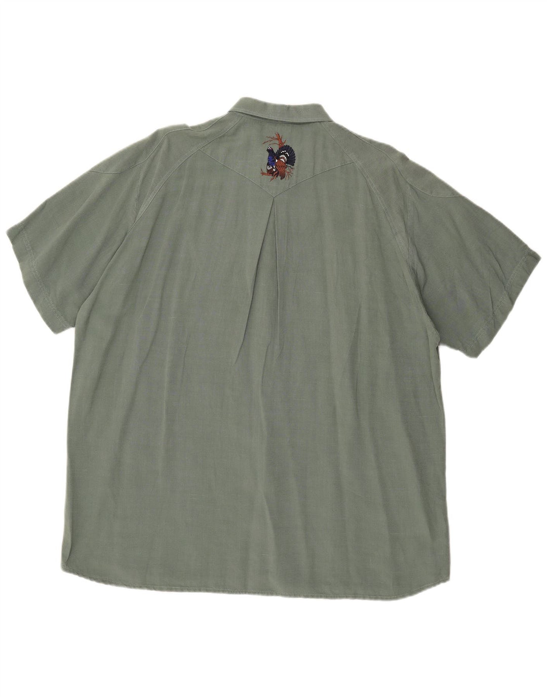 Vintage Mens Short Sleeve Shirt 2XL Green