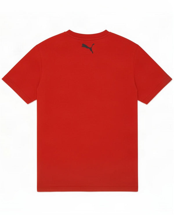 Puma Boys Graphic T-Shirt Top 15-16 Years Red Cotton