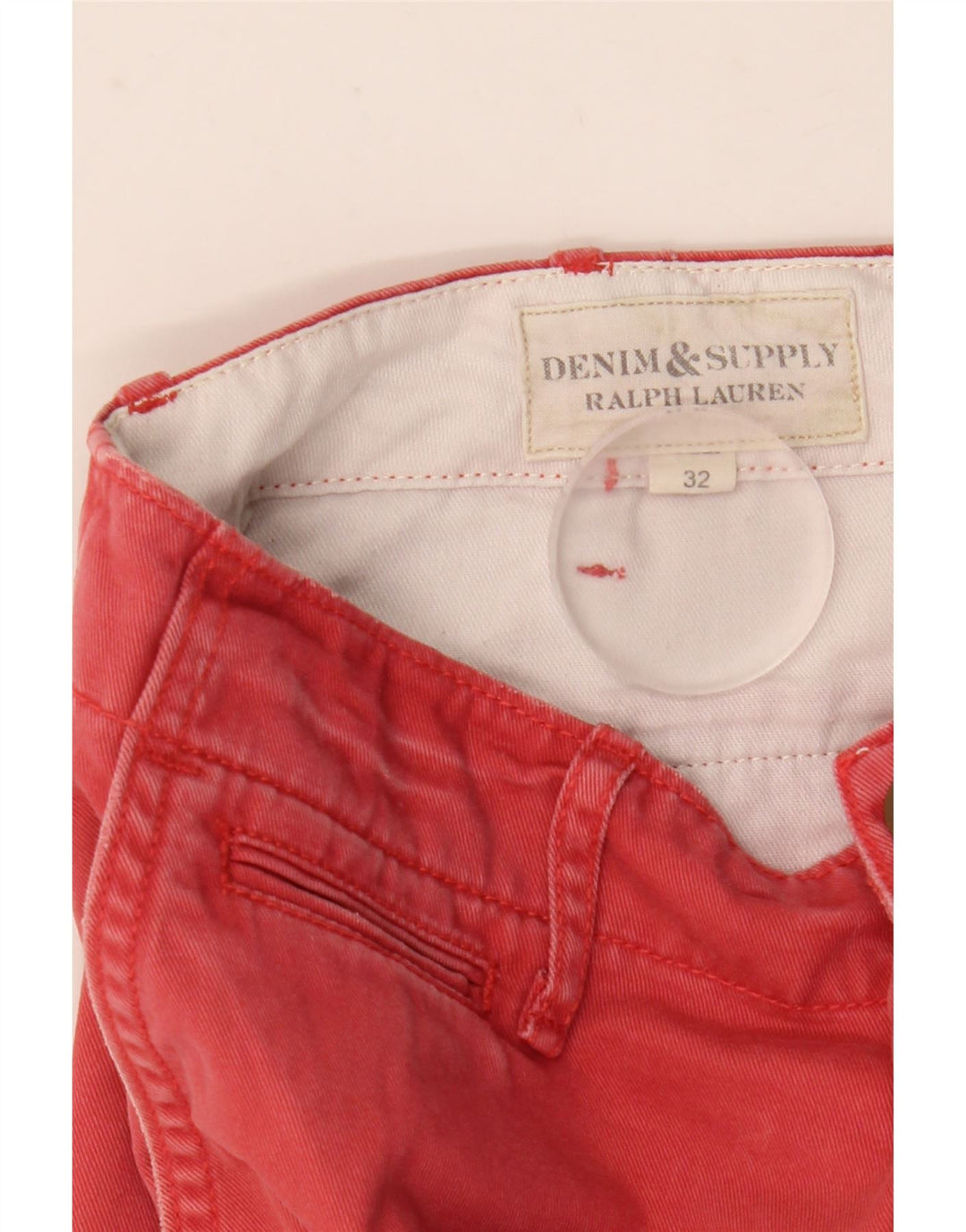 Ralph Lauren Mens Denizen Chino Shorts W32 Medium Red Cotton