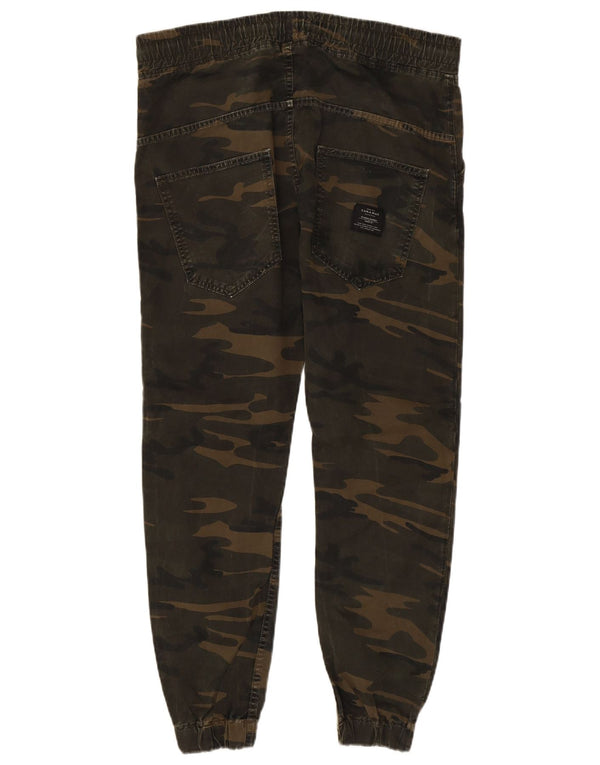 Zara muške joggers chino hlače velike W32 L27 kaki kamuflažni pamuk