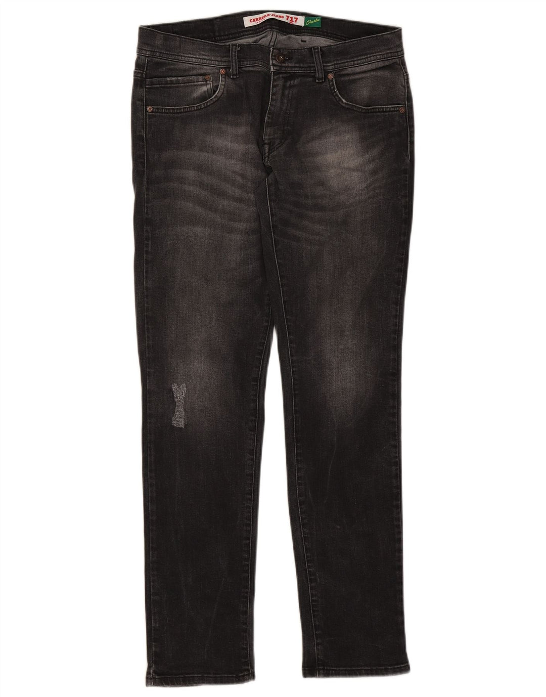 Carrera Mens 717 Distressed Slim Jeans W34 L32 Sort Bomuld