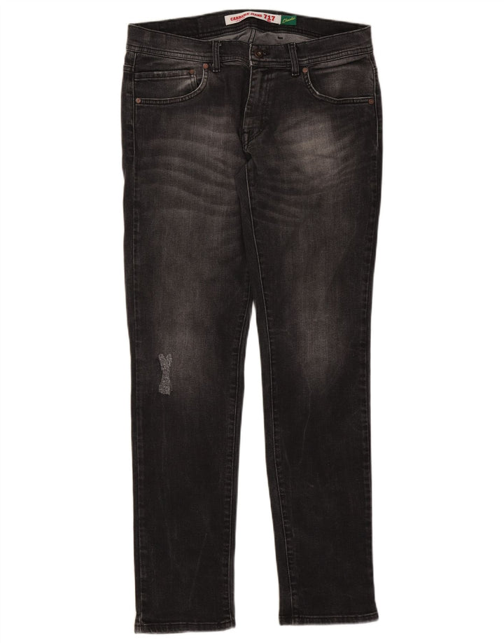 Carrera Mens 717 Distressed Slim Jeans W34 L32 Sort Bomuld