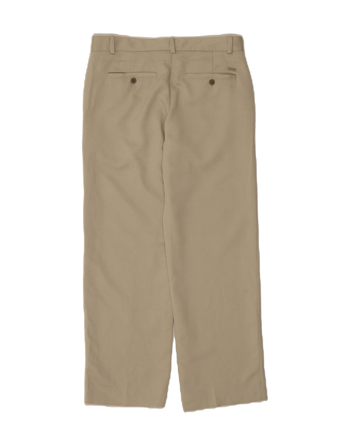 IZOD Mens Straight Chino Trousers W32 L29  Beige Striped Polyester Vintage Izod and Second-Hand Izod from Messina Hembry 