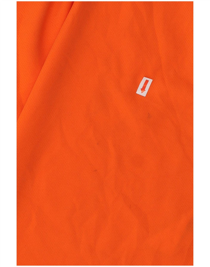 PUMA Mens T-Shirt Top Medium Orange Colourblock Polyester