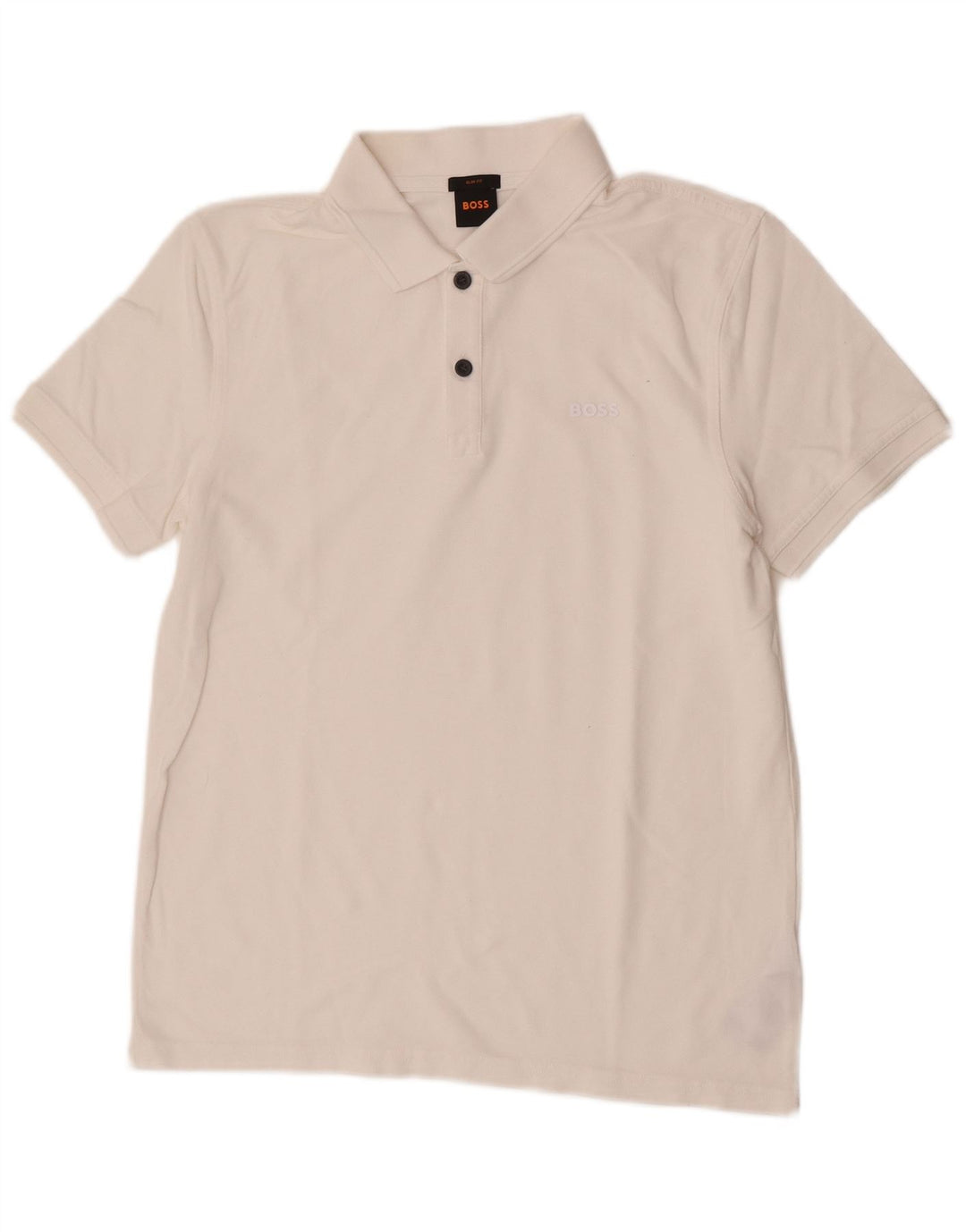 Hugo Boss Mens Slim Fit Polo Shirt Medium White Cotton