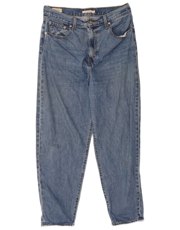 Женские зауженные джинсы свободного кроя с высокой талией Levi's W31 L29, синий хлопок