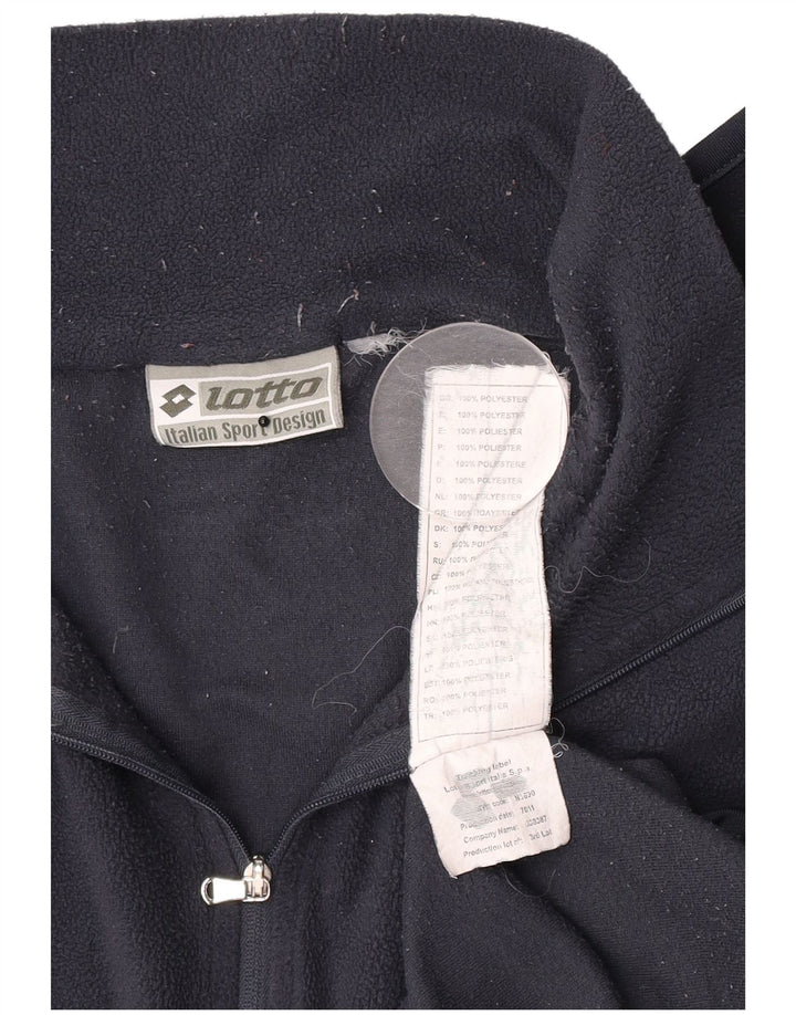 Lotto Mens Zip Neck Fleece Jumper Medium Navy Blue Polyester