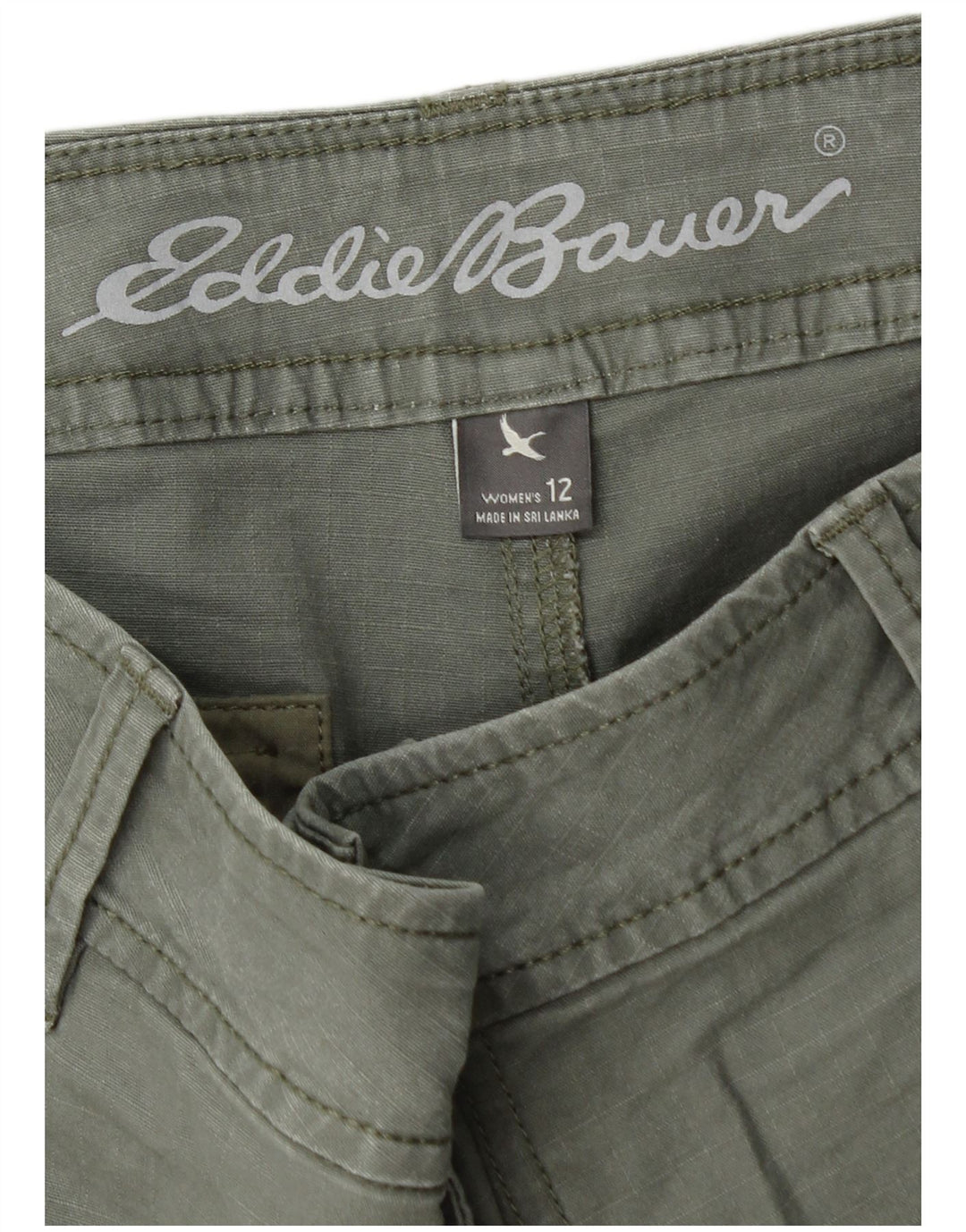 Eddie Bauer Womens Cargo Shorts US 12 Large W36 Khaki Cotton
