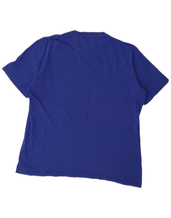Adidas T-shirt graphique pour homme en coton bleu grand