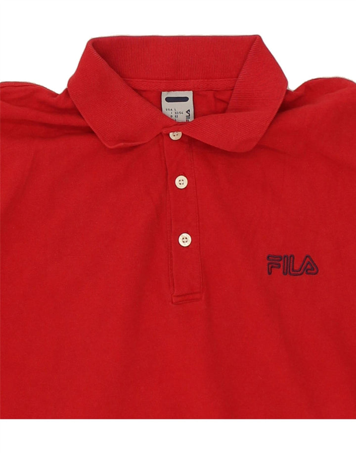 FILA Mens Polo Shirt IT 52/54 Large Red Vintage Fila and Second-Hand Fila from Messina Hembry 