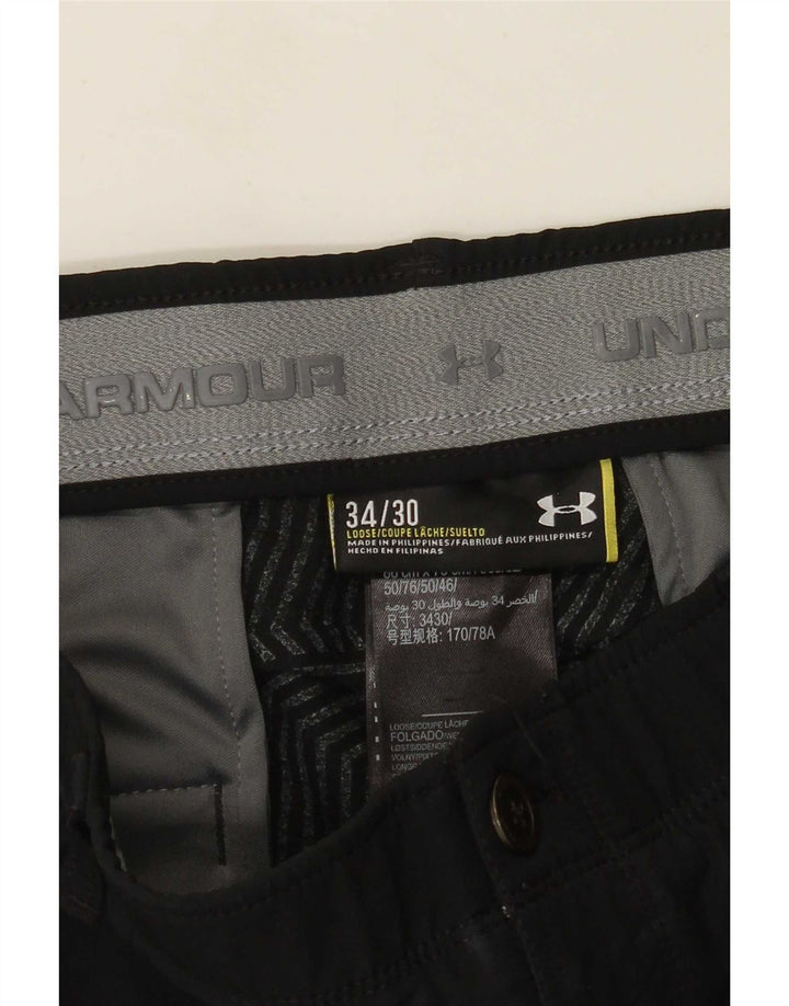 Under Armour Mens Tapered Chino Trousers W34 L30 Black Polyester