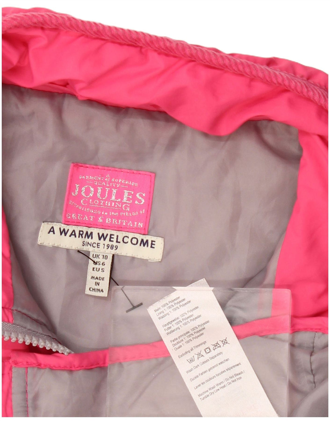 Женский стеганый жилет JOULES UK 10, маленький розовый из полиэстера