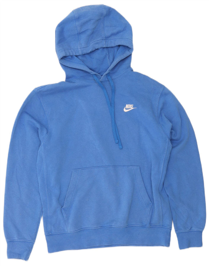 Nike Mens Hoodie Jumper Medium Blue Cotton