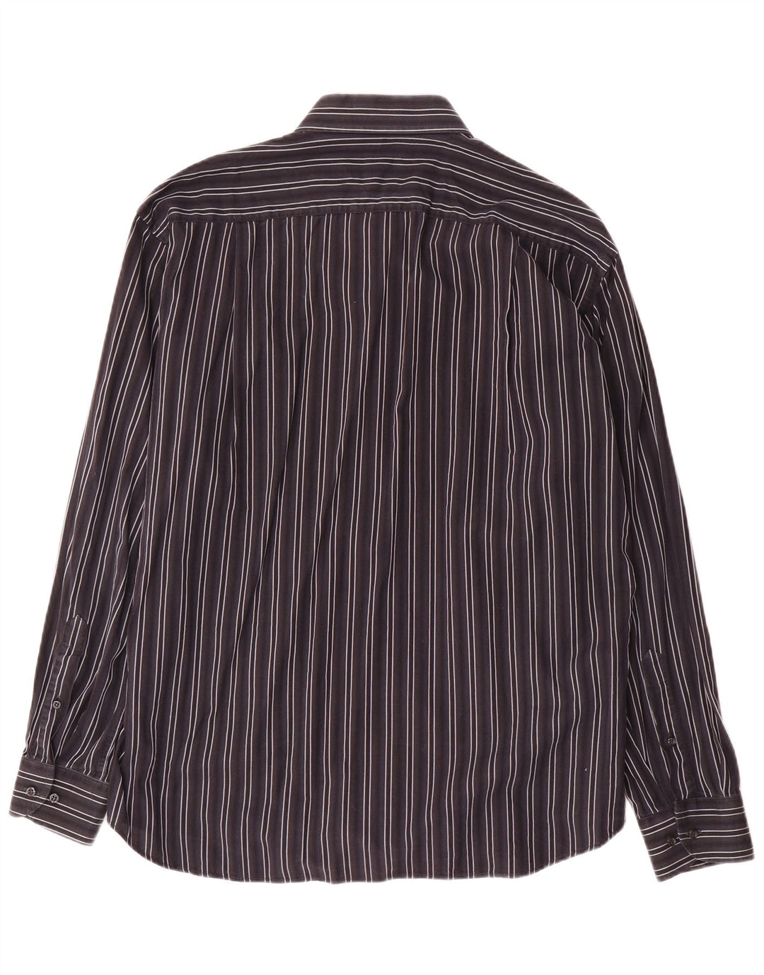 Roccobarocco Mens Shirt Size 43 17 XL Grey Striped Cotton