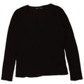 ZARA Dame Top Langærmet UK 10 Lille Sort