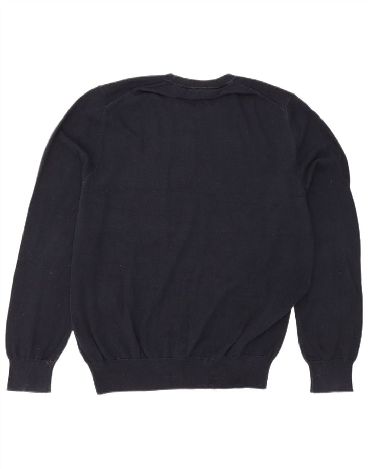 Marks & Spencer Mens Crew Neck Jumper Sweater Large Navy Blue Cotton