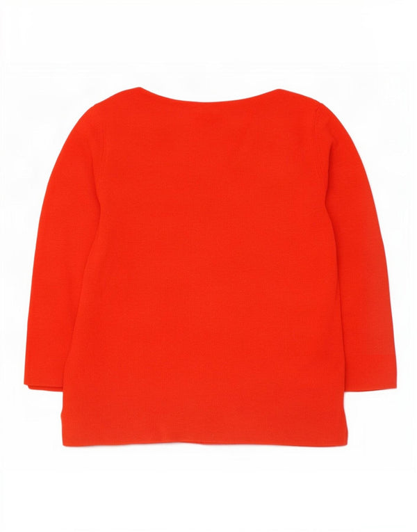 Hobbs Dame 3/4-ærmet bådhalstrøje trøje UK 12 Medium Rød Rayon