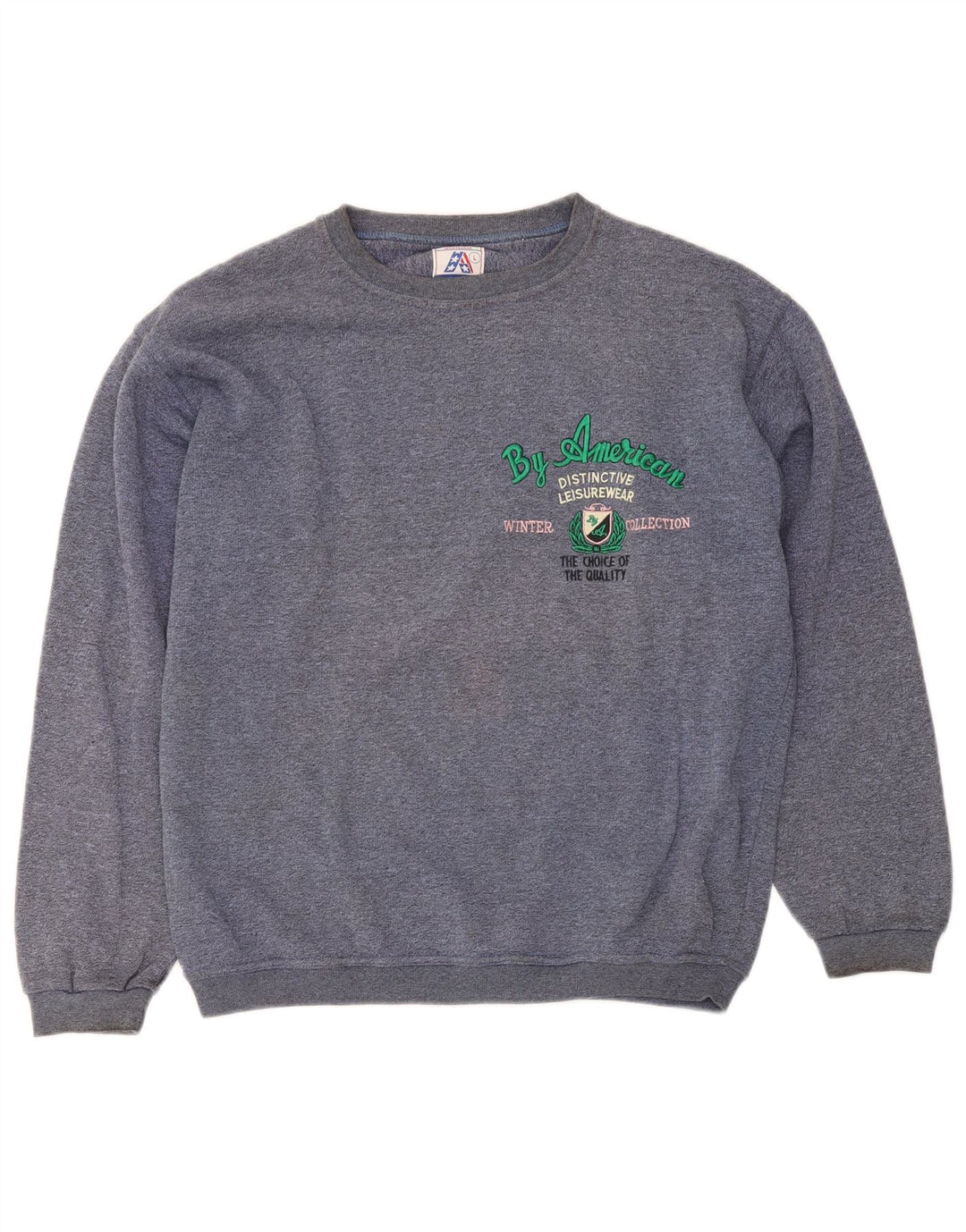 By American Womens Graphic Oversized Sweatshirt Jumper UK 16 Large Blue