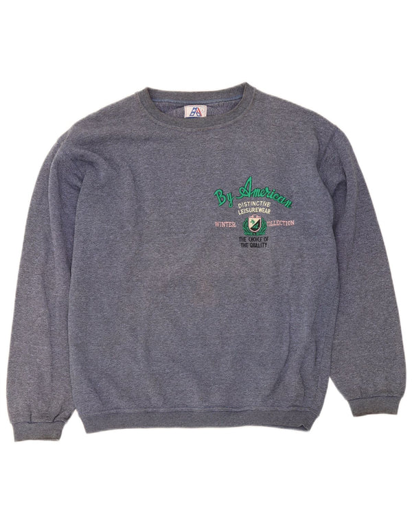 By American Sweat-shirt surdimensionné graphique pour femme UK 16 Large Bleu